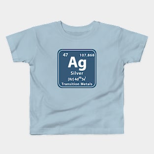 Argentina Football, World Cup 2022, Ag Argentum Silver Chemical symbol Kids T-Shirt
